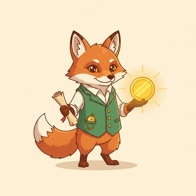 Chester the fox archivist, mascot of Legacy Spins